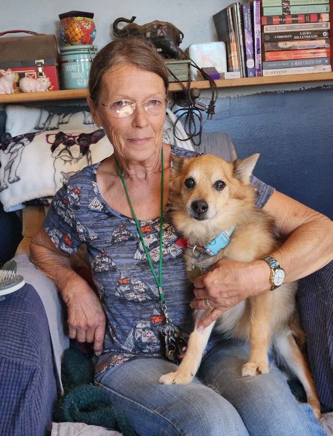 senior woman and her dog